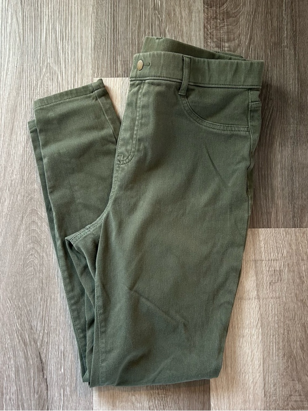 ❤️5 FOR $25❤️Olive Green Ponte Knit Jeggings Pants Size L 12-14 Stretch Casual